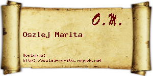 Oszlej Marita névjegykártya